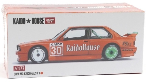 BMW M3 (E30) KAIDOHAUS V1 1989 KAIDO HOUSE KHMG177 MiniGT 1:64 pomarańczowy