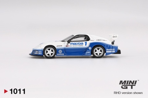 MAZDA RX-7 LB-Super Silhouette IMSA MGT01011 MiniGT 1:64 biały z niebieskim