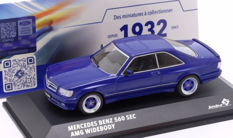 MERCEDES-BENZ 560 SEC AMG (C126) Widebody 1988 S4310907 Solido 1:43 blue