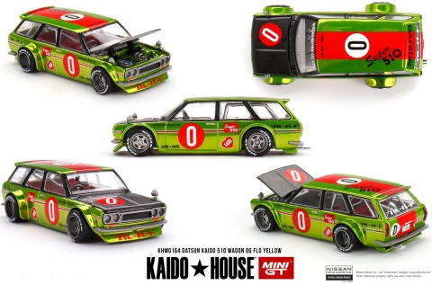 DATSUN KAIDO 510 Wagon OG 1969 flo yellow KAIDO HOUSE KHMG164 MiniGT 1:64