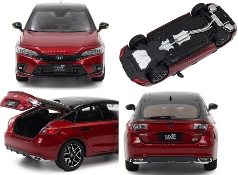 Honda Civic Hatchback 2023 11 generacja model 5541R Paudi 1:18 bordowy