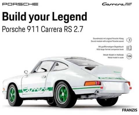Porsche 911 Carrera RS 2.7 zbuduj legendarne Porsche 1:24 model FRANZIS