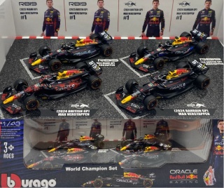 ZESTAW Red Bull F1 TYLKO Verstappen 2023-2024 RB19 RB20 BBurago 1:43