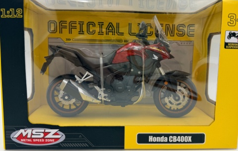 Honda CB400X motocykl model 1:12 MSZ 68731 czerwony