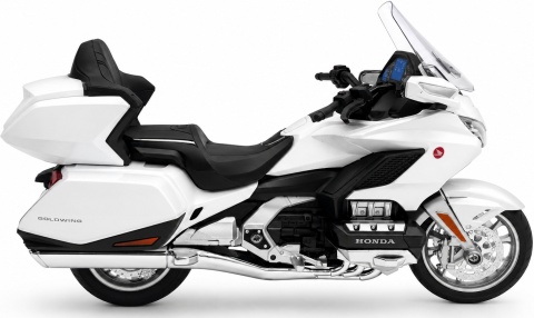 Honda GL1800 Gold Wing motocykl model 1:12 LED dźwięk Huayi M12-12 biały