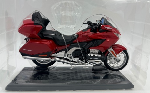 Honda GL1800 Gold Wing motocykl model 1:12 LED dźwięk Huayi M12-12 czerwony