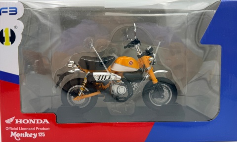 Honda Monkey 125 motocykl model 1:12 Huayi M12-20 żółty