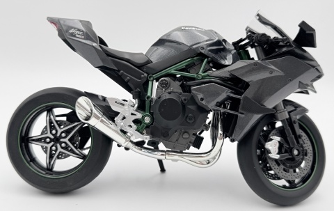 Kawasaki Ninja H2R motocykl DUŻY model LED 1:9 Huayi M9-1A grafitowy