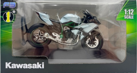 Kawasaki Ninja H2R motocykl model 1:12 LED dźwięk Huayi M12-1 błękitny