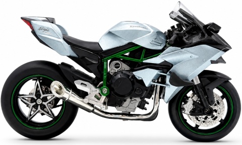 Kawasaki Ninja H2R motocykl model 1:12 LED dźwięk Huayi M12-1 błękitny