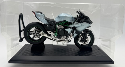 Kawasaki Ninja H2R motocykl model 1:12 LED dźwięk Huayi M12-1 błękitny