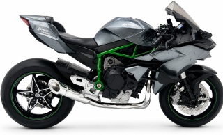Kawasaki Ninja H2R motocykl model 1:12 LED dźwięk Huayi M12-1 grafitowy