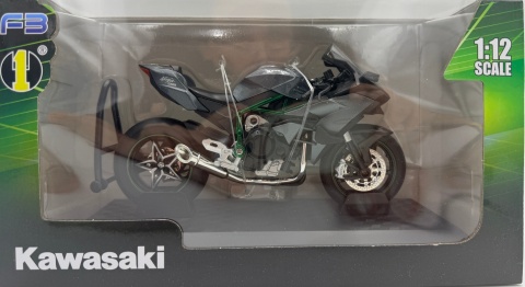 Kawasaki Ninja H2R motocykl model 1:12 LED dźwięk Huayi M12-1 grafitowy