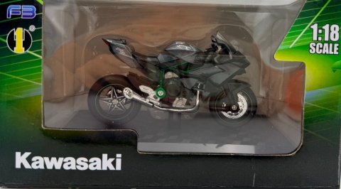 Kawasaki Ninja H2R motocykl model 1:18 Huayi M18-1B grafitowy