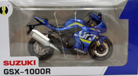 Suzuki GSX-1000R motocykl DUŻY model 1:9 Huayi M9-10A niebieski