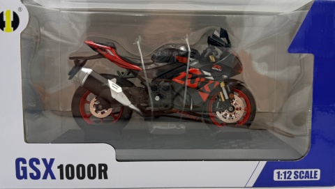 Suzuki GSX-1000R motocykl model 1:12 LED dźwięk Huayi M12-24 czarny