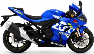 Suzuki GSX-1000R motocykl model 1:12 LED dźwięk Huayi M12-24 niebieski