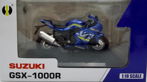 Suzuki GSX 1000R motocykl model 1:18 Huayi M18-3B niebieski