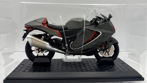 Suzuki GSX-1300R Hayabusa motocykl model 1:12 LED dźwięk Huayi M12-23 grey