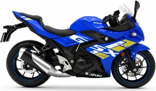 Suzuki GSX 250R motocykl model 1:12 LED dźwięk Huayi M12-15B niebieski