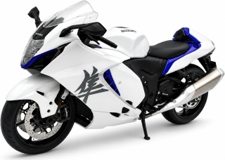Suzuki Hayabusa GSX 1300R 2024 DUŻY model LED 1:9 Huayi M9-9A biały
