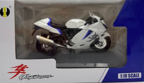 Suzuki Hayabusa GSX 1300R 2024 model 1:18 Huayi M18-5B biały