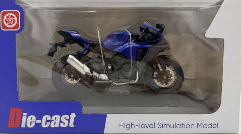 Yamaha R1 motocykl model 1:12 LED dźwięk Huayi M12-22 niebieski
