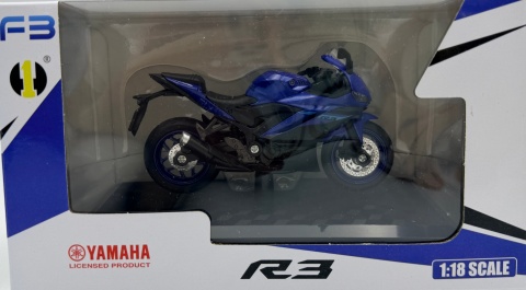 Yamaha YZF-R3 motocykl model 1:18 Huayi M18-9B niebieski