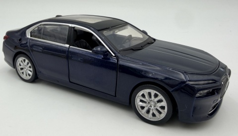 BMW i7 z napędem światło dźwięk model METAL 1:32 MSZ 68730 granatowy