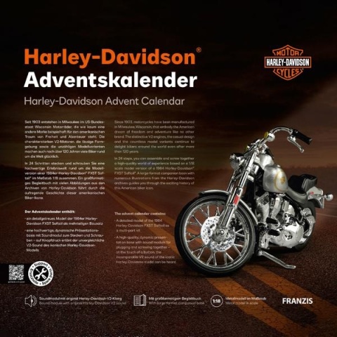 Harley-Davidson Softail 1984 Kalendarz Adwentowy FRANZIS Motocykl 1:18