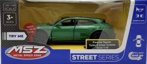 Porsche Taycan Turbo S Cross z napędem światło dźwięk METAL 1:36 MSZ 68747