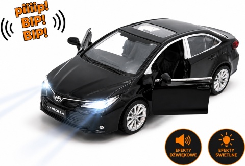 Toyota Corolla Hybrid z napędem światło dźwięk METAL 1:33 MSZ 68432 czarny