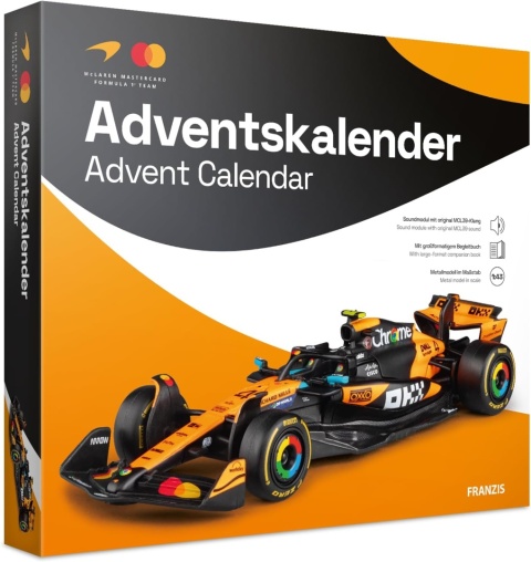 ZESTAW McLaren F1 Norris Piastri MCL39 kalendarz adwentowy na rok 2026 1:43