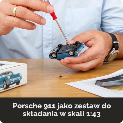 ZESTAW Porsche 911 2.0 1965 enamel blue kalendarz adwentowy Franzis 1:43