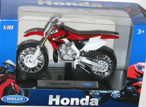 HONDA CR 250R motocykl model 1:18 Welly metalowy HONDA CR 250R motocykl model 1:18 Welly metalowy