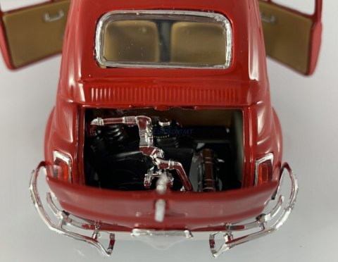 Fiat 500 L 1968 red 1:24 metalowy Bburago 22099 Fiat 500 L 1968 red 1:24 metalowy Bburago 22099