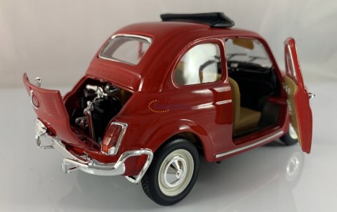 Fiat 500 L 1968 red 1:24 metalowy Bburago 22099 Fiat 500 L 1968 red 1:24 metalowy Bburago 22099