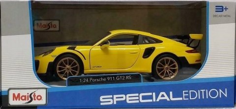 PORSCHE 911 GT2 RS zółty 1:24 model Maisto 31523 PORSCHE 911 GT2 RS zółty 1:24 model Maisto 31523